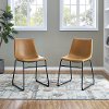 Industrial Light Brown Faux Leather Dining Room Chair (Set of 2)