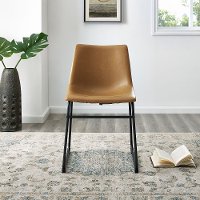 CHL18WB Industrial Light Brown Faux Leather Dining Room Chair (Set of 2)-2