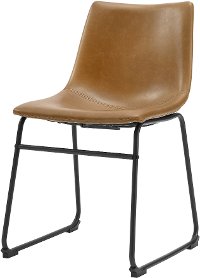 CHL18WB Industrial Light Brown Faux Leather Dining Room Chair (Set of 2)-3