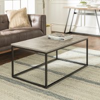 C42LWSQDC Mixed Material Coffee Table - Dark Concrete-1