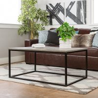 C42LWSQDC Mixed Material Coffee Table - Dark Concrete-2