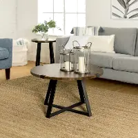 AF30MWCTRO Metal Wrap Coffee Table - Rustic Oak