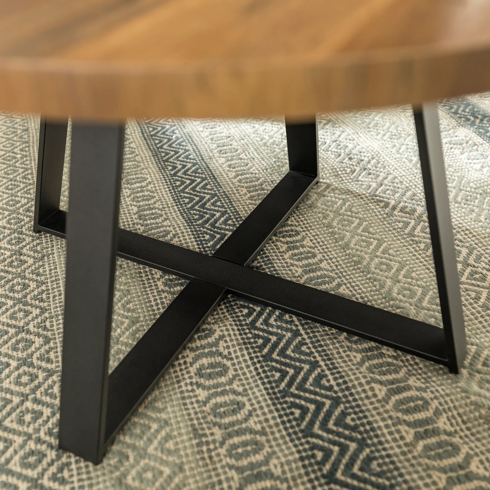 AF30MWCTRO Metal Wrap Coffee Table - Rustic Oak-2