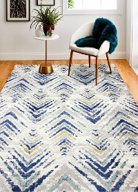 B127-IVBL-4X6-BH104 4 x 6 Small Transitional Levi Ivory, Gray, and Blue Rug - Barcelona-2