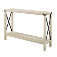 46 Inch Rustic Farmhouse Entryway Table - White Oak-3