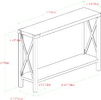 46 Inch Rustic Farmhouse Entryway Table - White Oak-5