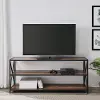 BS60XMWRO Rustic Oak and White Sofa Table - Walker Edison