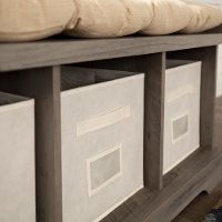 42 Inch Gray Wash Modern Farmhouse Entryway Storage Bench-3