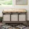 B42STCGW Carin Gray Wash 42 Inch Entryway Storage Bench - Walker Edison