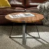 AF30MWCTDW Dark Walnut Rustic Round Coffee Table - Walker Edison