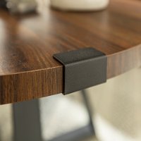 AF30MWCTDW Rustic Round Coffee Table - Dark Walnut/Black-2