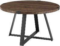 AF30MWCTDW Rustic Round Coffee Table - Dark Walnut/Black-4
