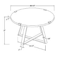 AF30MWCTDW Rustic Round Coffee Table - Dark Walnut/Black-5