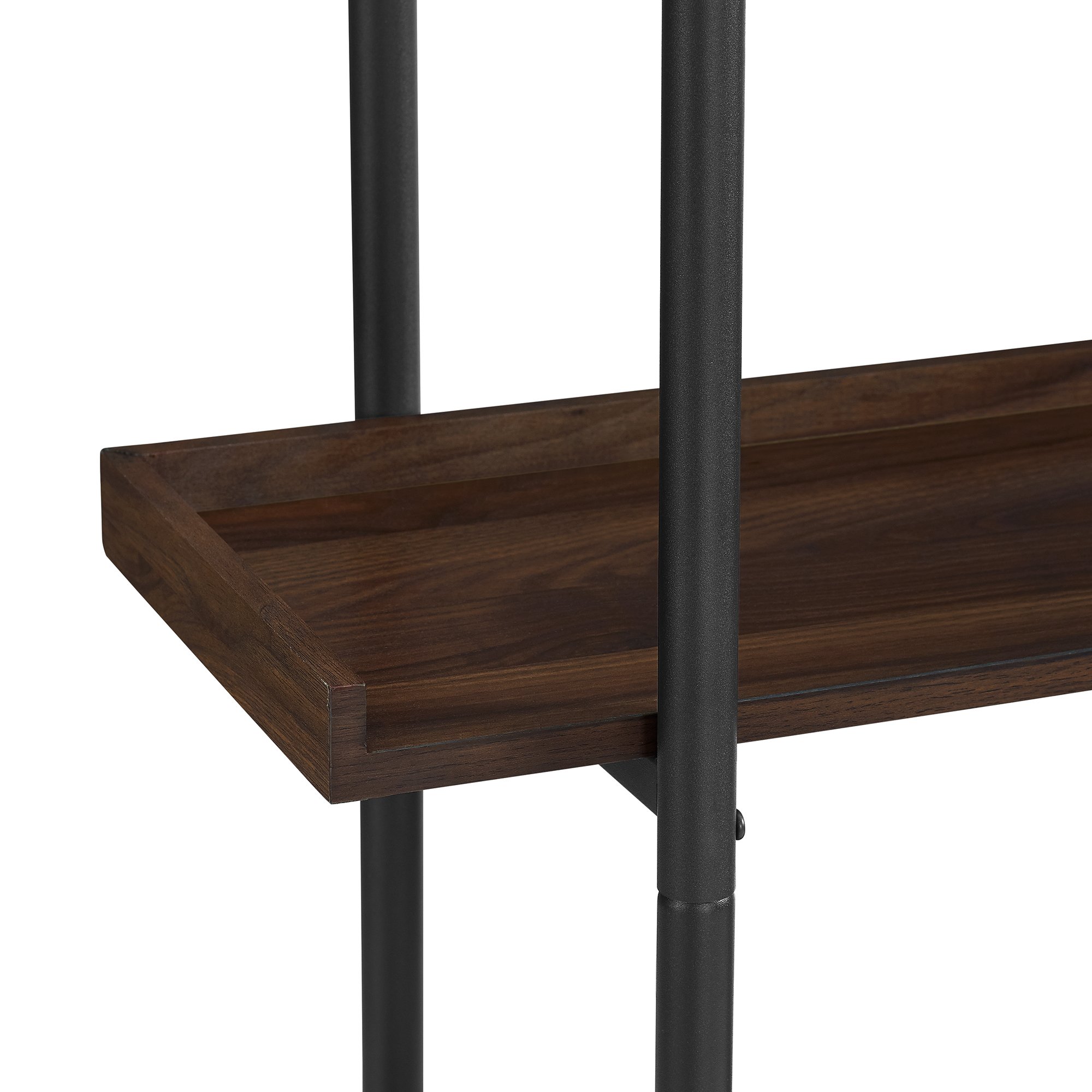 BS68UPDW Rustic Industrial 68 Inch Wood Bookcase with 5 Shelves - Dark Walnut-4