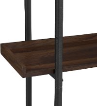 Rustic Industrial 68 Inch Wood Bookcase with 5 Shelves - Dark Walnut-4