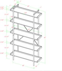 Rustic Industrial 68 Inch Wood Bookcase with 5 Shelves - Dark Walnut-5