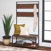 40 Inch Rustic Dark Walnut Wood Hall Tree