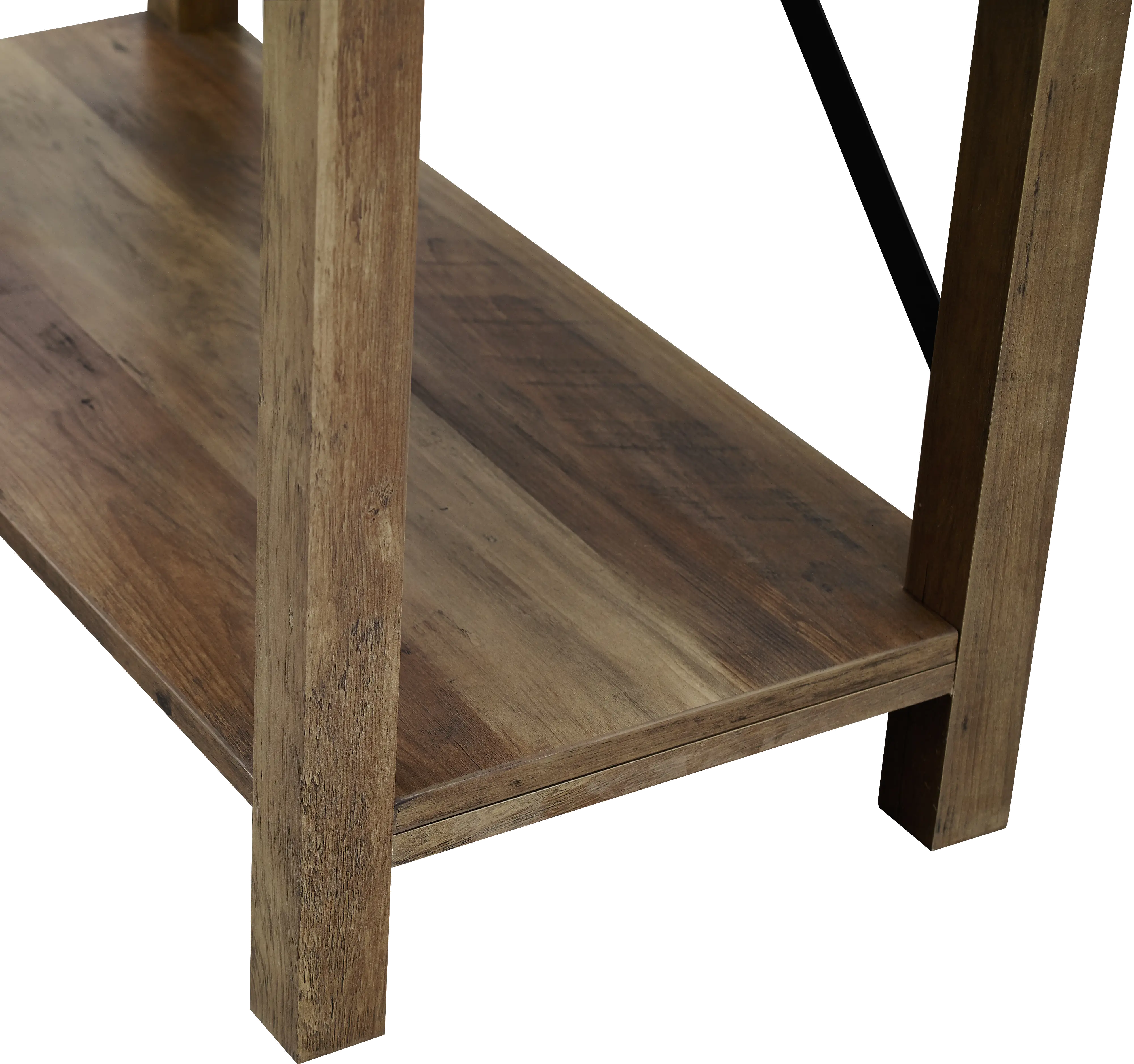 BS64MXRO Farmhouse 64 Inch Metal Bookcase - Rustic Oak-2