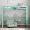 Contemporary Mint Green Premium Deluxe Twin Metal Loft Bed