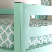 Contemporary Mint Green Premium Deluxe Twin Metal Loft Bed-2