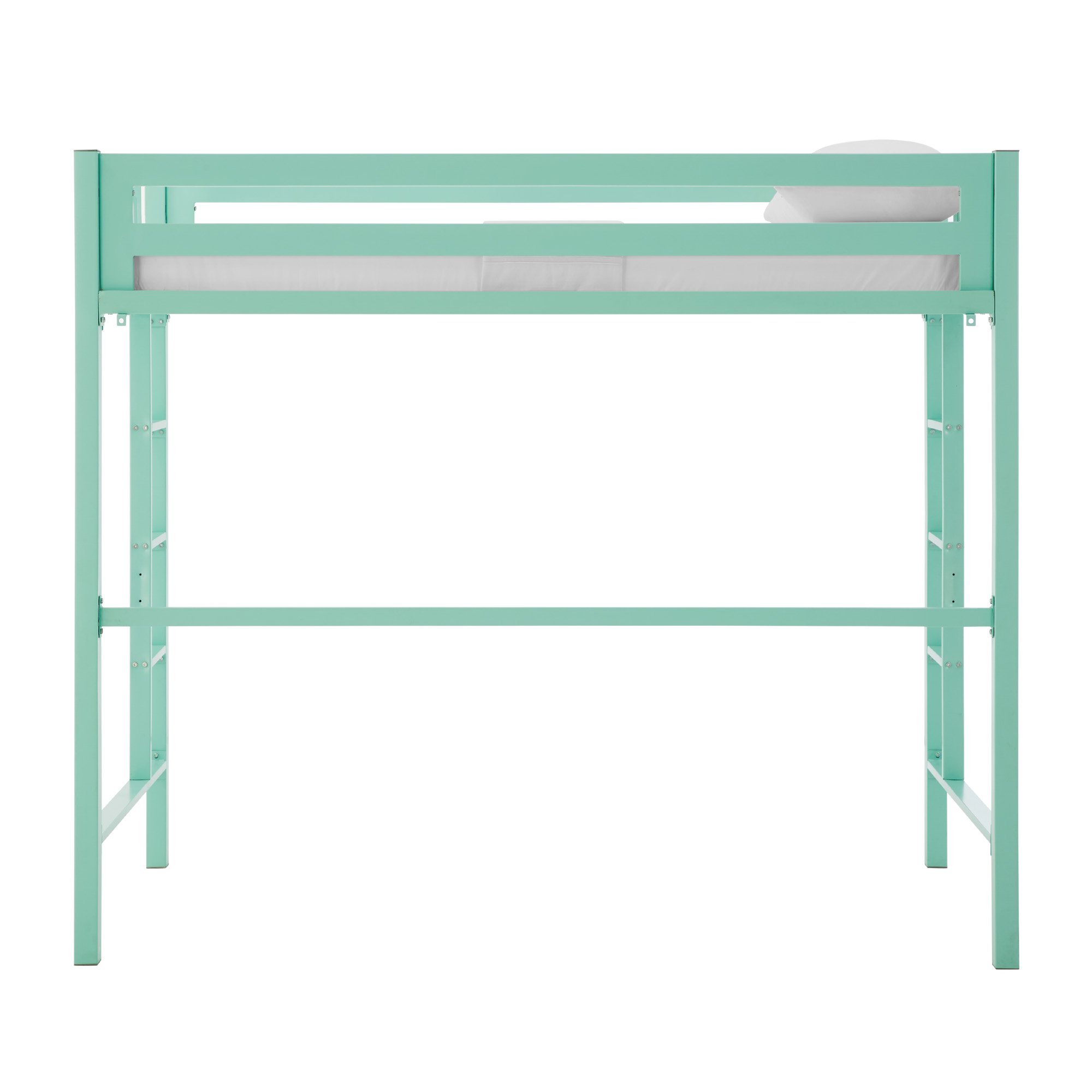BTSQTOLMT Contemporary Mint Green Premium Deluxe Twin Metal Loft Bed-4