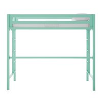 Contemporary Mint Green Premium Deluxe Twin Metal Loft Bed-4