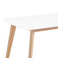 Mid Century White and Natural Dining Room Table-3