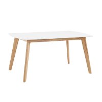 Mid Century White and Natural Dining Room Table-4