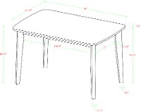 Mid Century White and Natural Dining Room Table-5