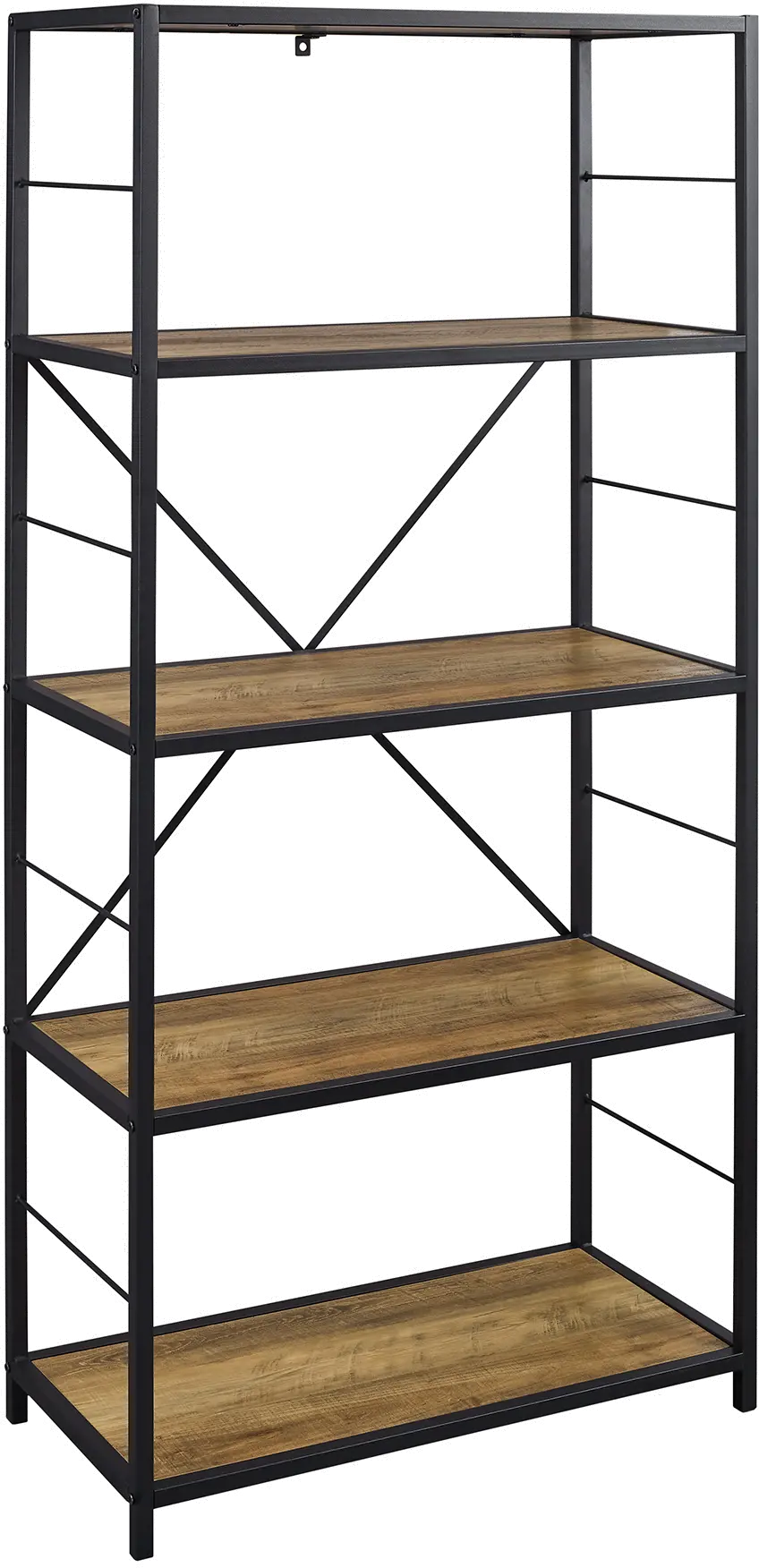 BS60RMWRO 63 Inch Rustic Industrial Oak Bookcase-4