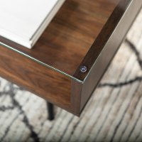 Mid Century Modern Wood Coffee Table - Dark Walnut-2