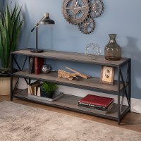 BS60XMWGW Gray Wash Industrial Sofa Table