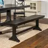 DBW1BL Millwright Rustic Black Wood Dining Bench - Walker Edison