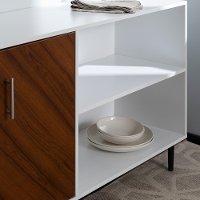 58 Inch Mid Century Modern TV Stand - Solid White-3
