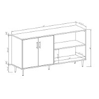 58 Inch Mid Century Modern TV Stand - Solid White-5