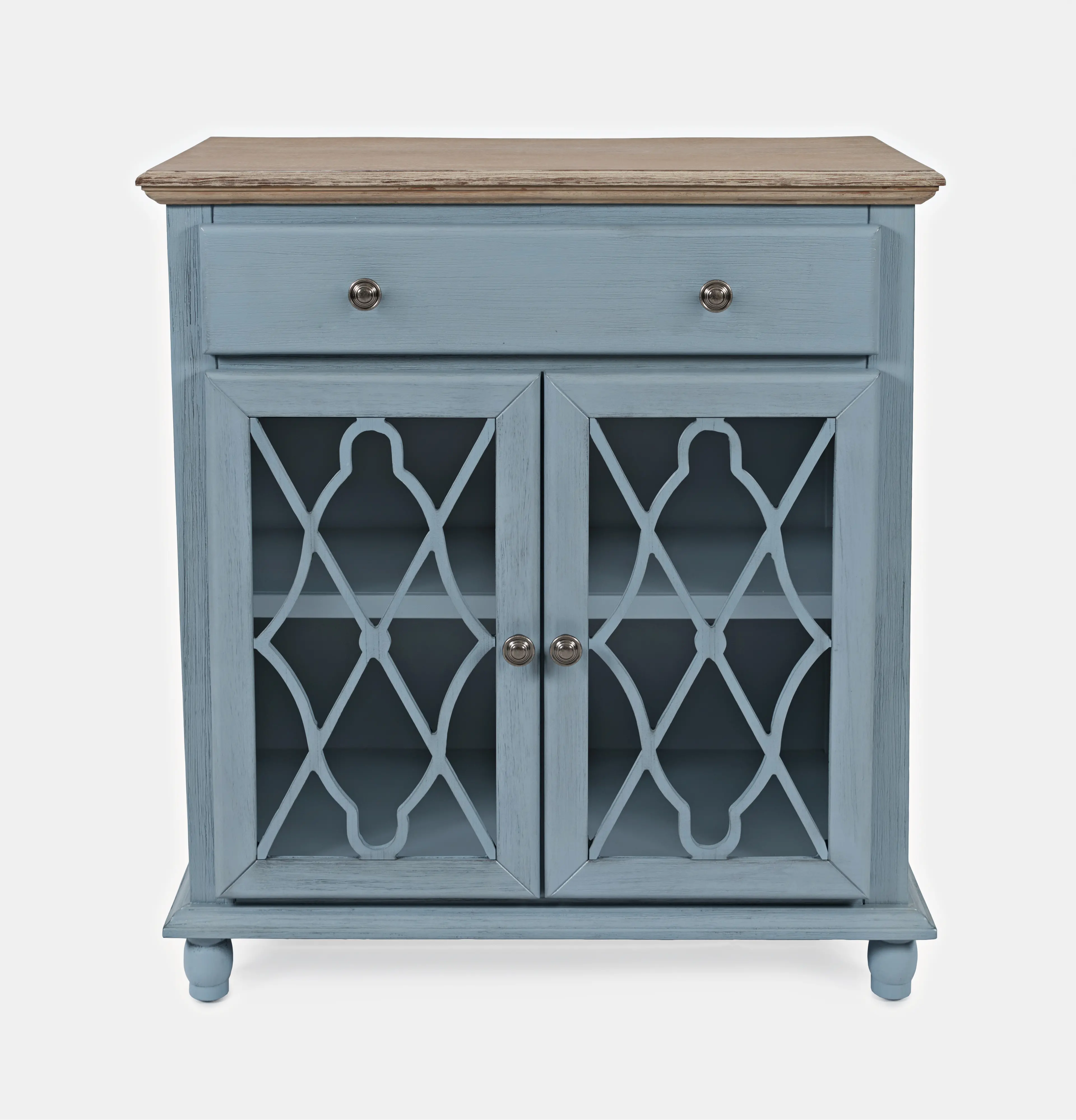 Contemporary Blue 2 Door Accent Cabinet - Aurora Hills-1