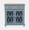 Contemporary Blue 2 Door Accent Cabinet - Aurora Hills