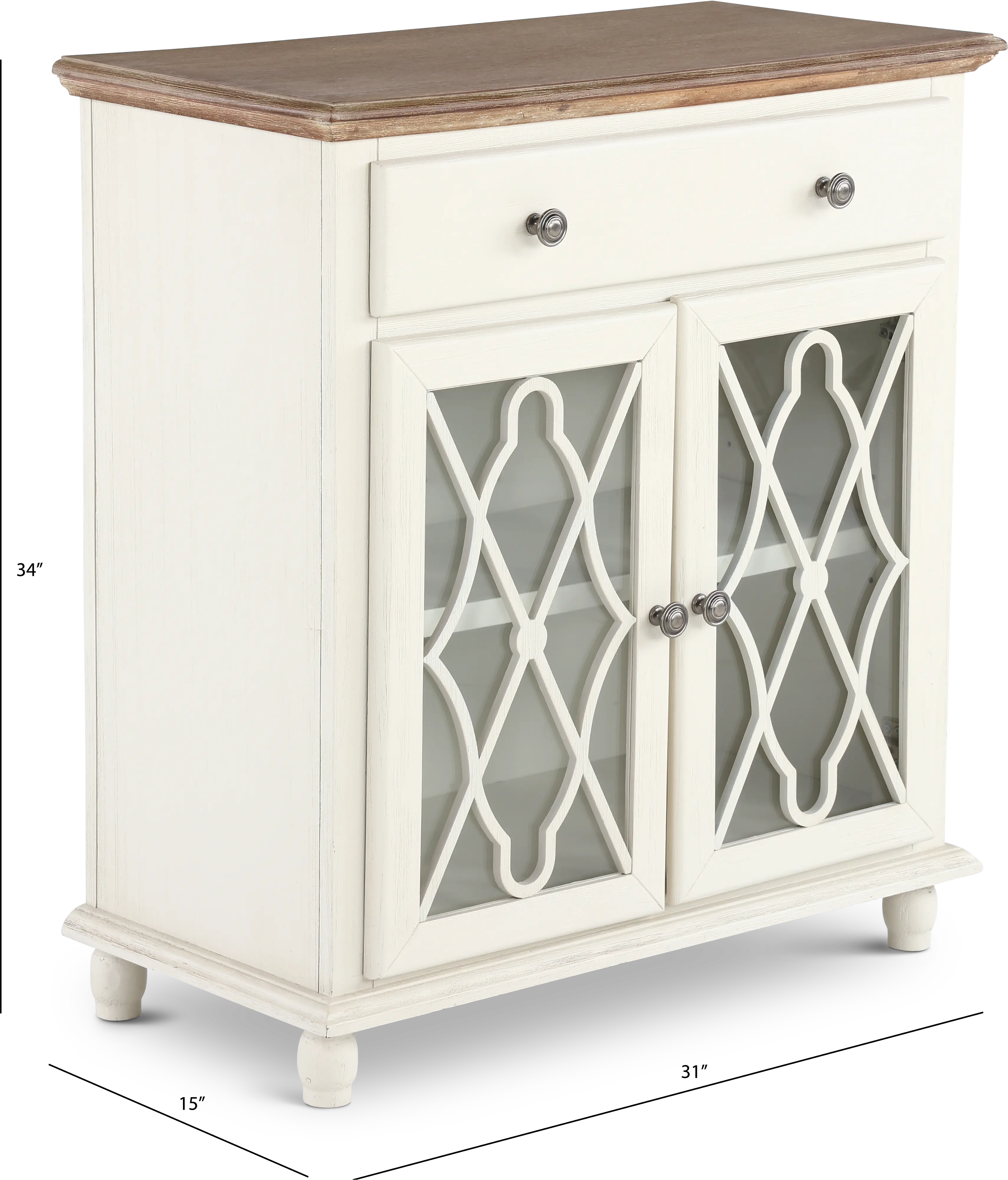 Aurora Hills White 2 Door Accent Cabinet-2