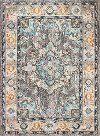4 x 6 Small Transitional Zell Beige and Blue Rug - Dakota