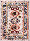 4 x 6 Small Transitional Zita Ivory and Blue Rug - Dakota