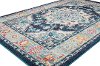 4 x 6 Small Transitional Navy Blue and Ivory Area Rug - Dakota