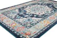 Dakota 4 x 6 Small Transitional Navy Blue and Ivory Area Rug