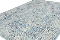 4 x 6 Small Traditional Alberta Aqua Area Rug - Everek