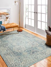 4 x 6 Small Traditional Alberta Aqua Area Rug - Everek-2