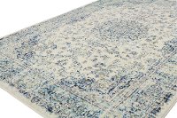 4 x 6 Small Traditional Mariela Ivory and Blue Rug - Everek-3