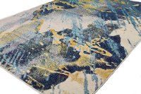 4 x 6 Small Traditional Neda Ivory, Gold and Blue Rug - Everek-3