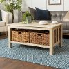 Rustic Wood Coffee Table - White Oak