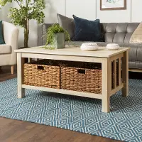 C40MSTWO Rustic Wood Coffee Table - White Oak