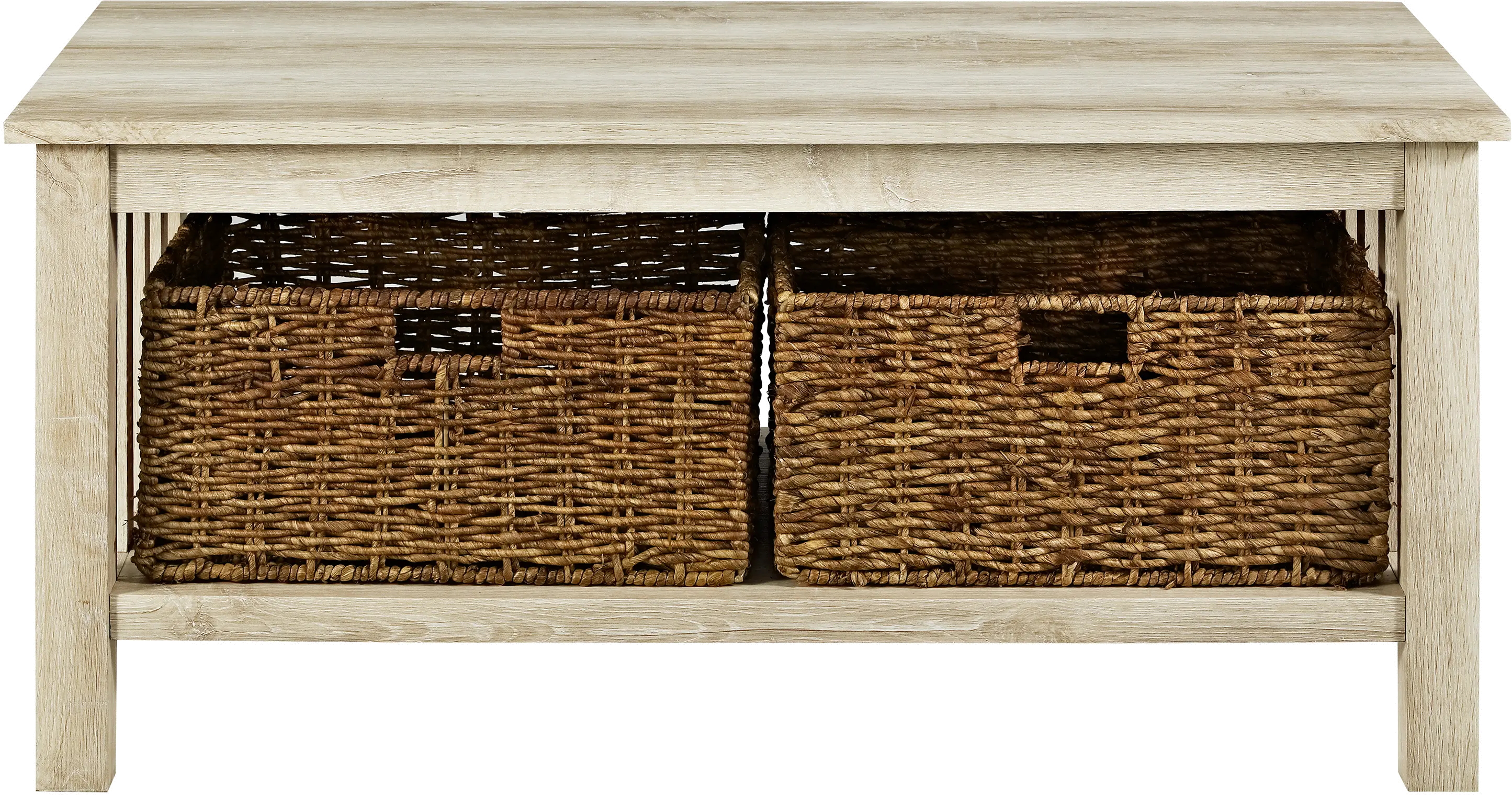 C40MSTWO Rustic Wood Coffee Table - White Oak-2