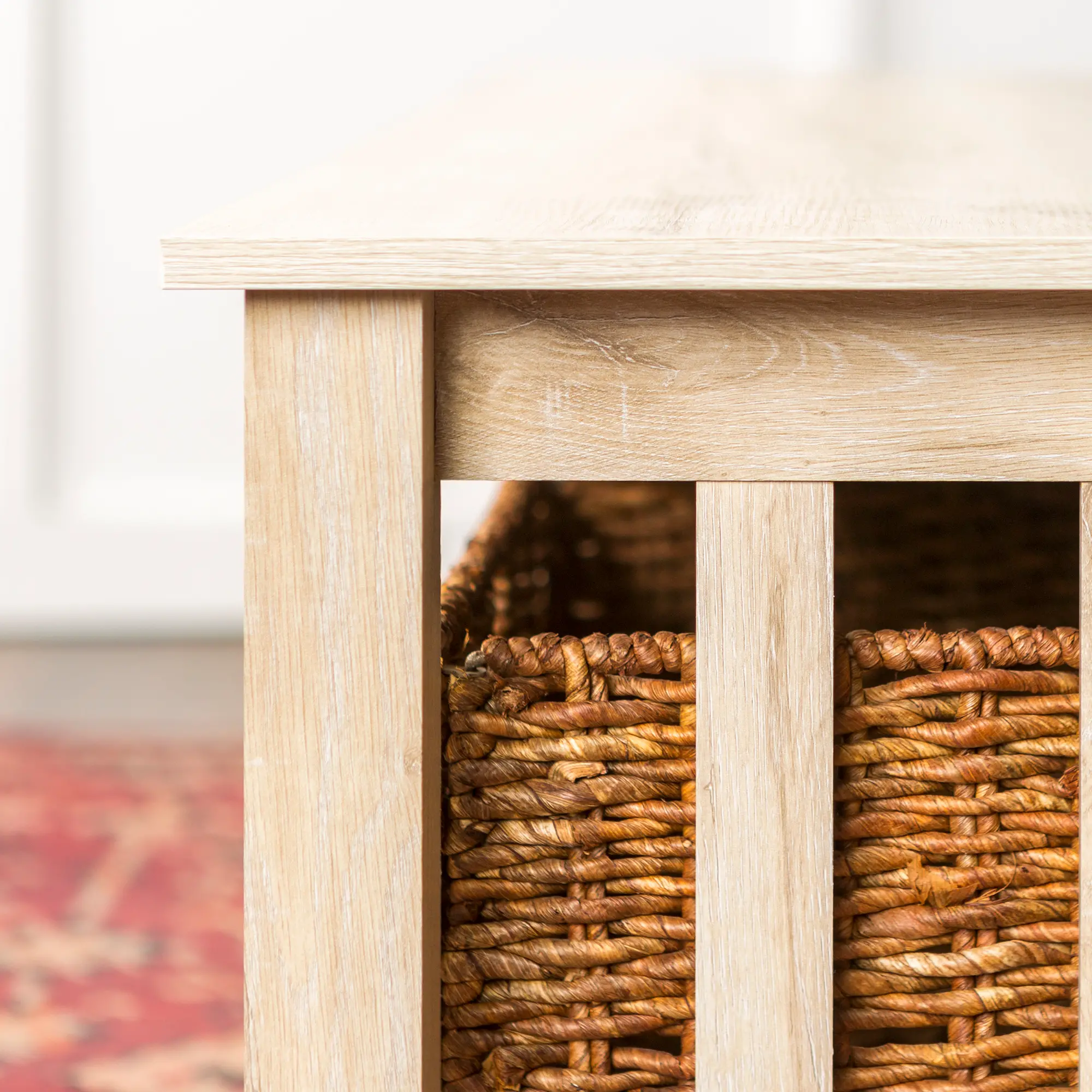 C40MSTWO Rustic Wood Coffee Table - White Oak-4